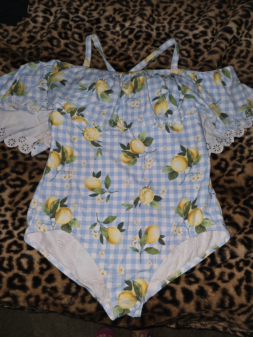Torrid Womens One Piece Swimsuit Off Shoulder Lemons Size 1